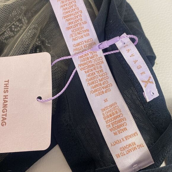 Savage X Fenty NWT Black Lace Bralette 2XL F - Picture 11 of 11